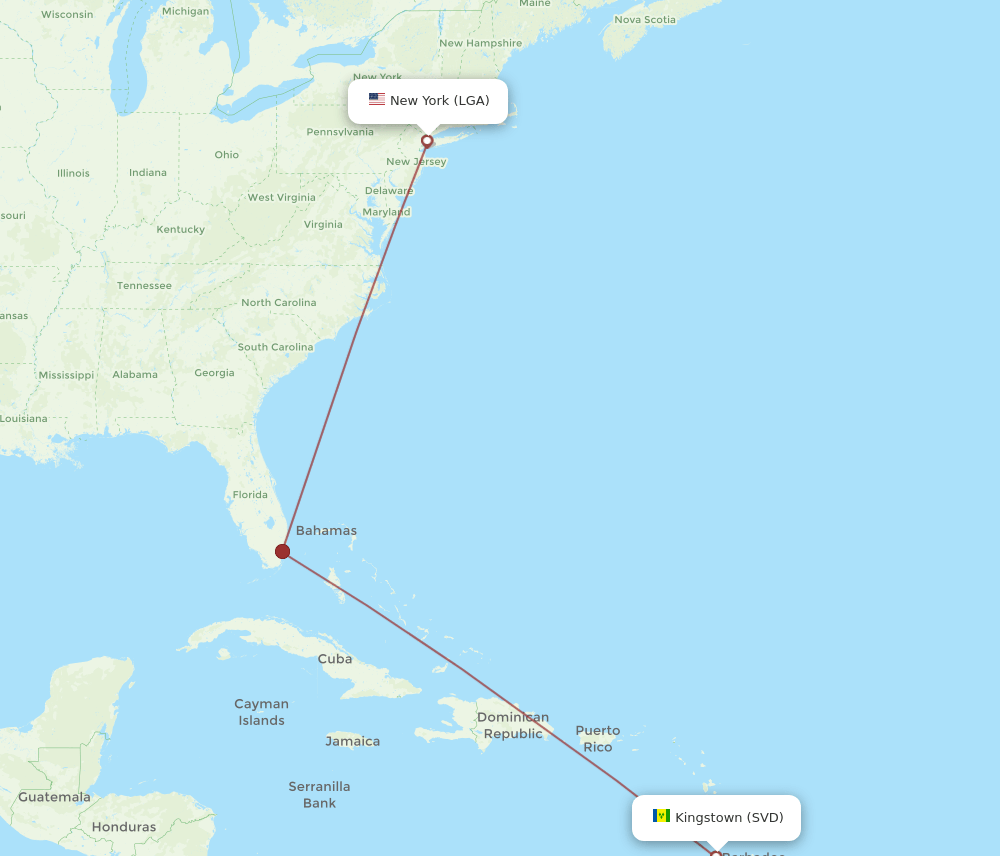 LGA-SVD flight routes
