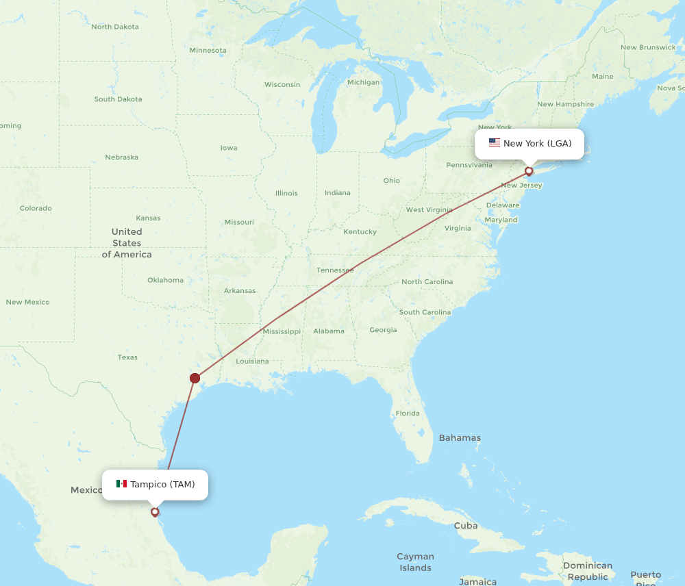 LGA-TAM flight routes