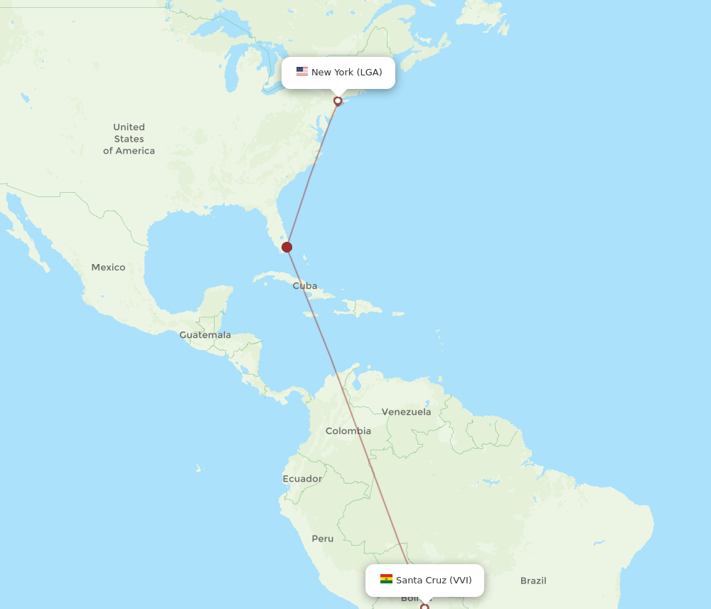 LGA-VVI flight routes