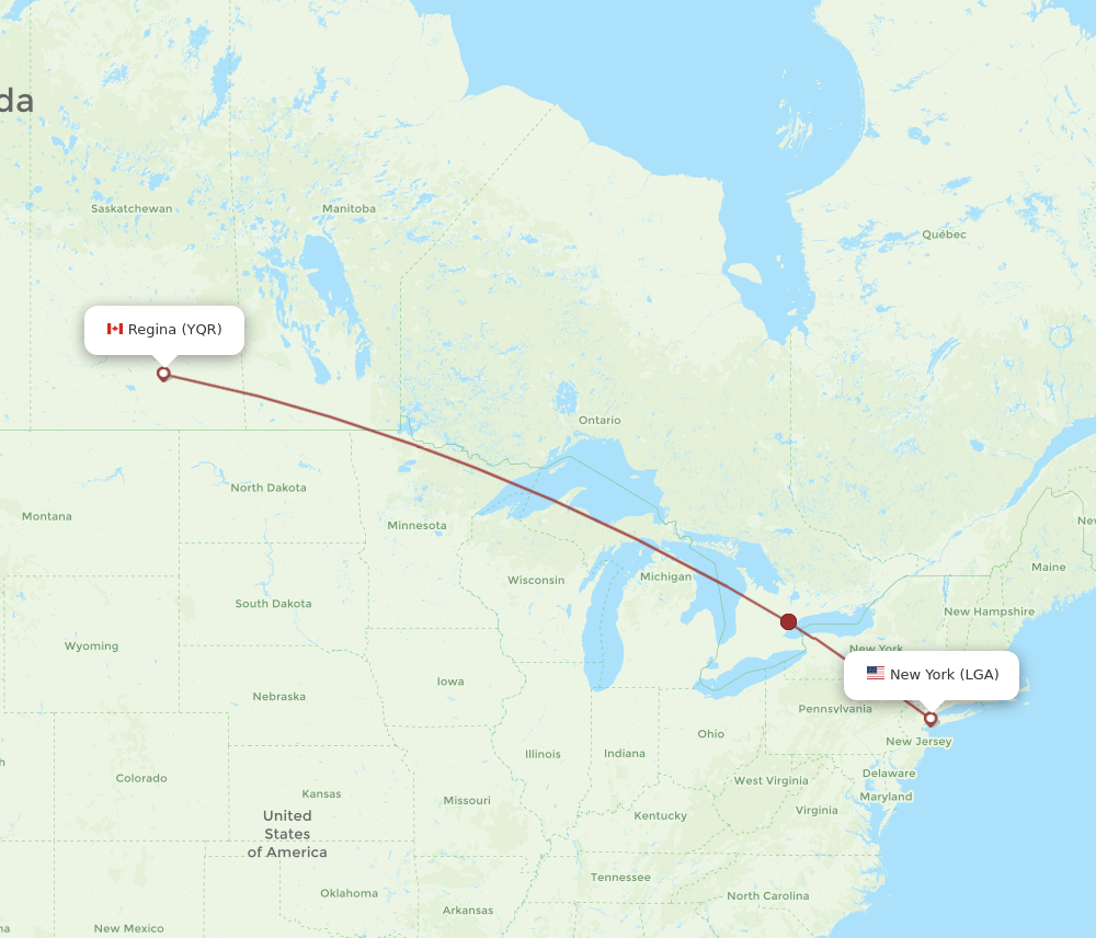 LGA-YQR flight routes