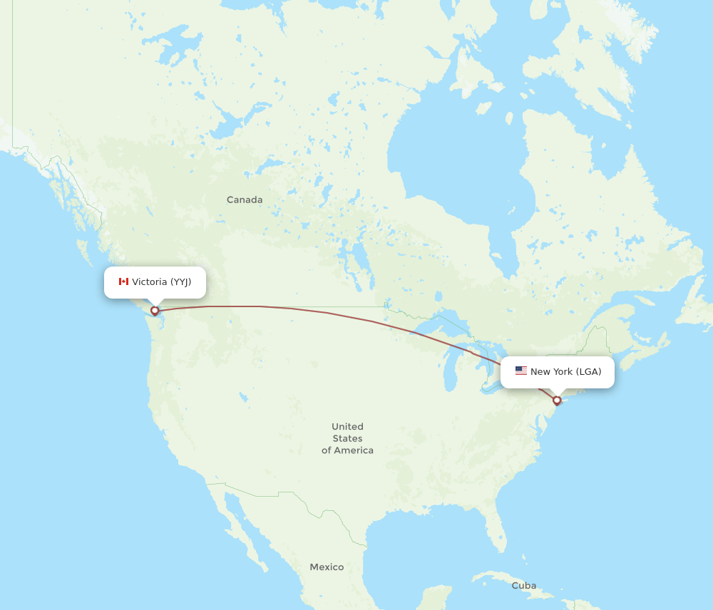 LGA-YYJ flight routes