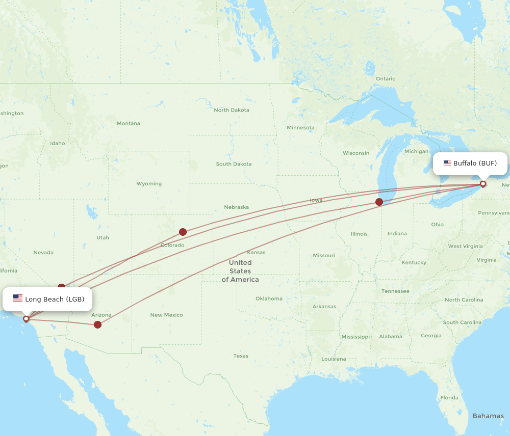 LGB-BUF flight routes