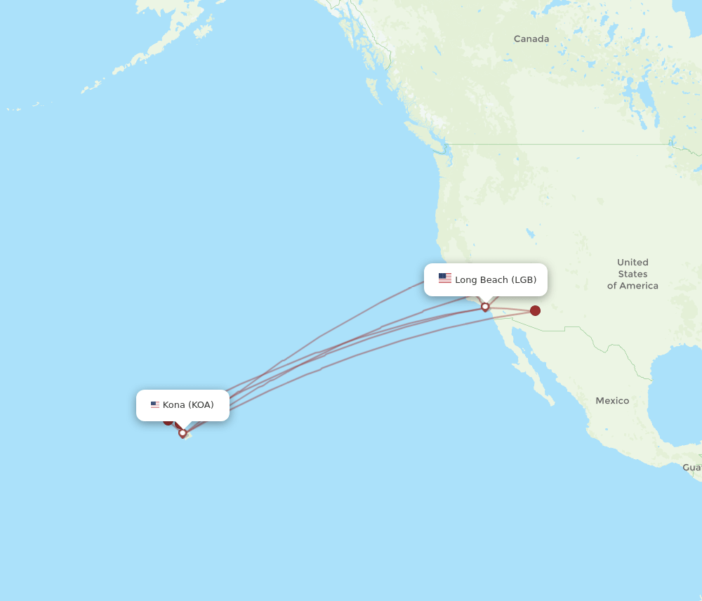 LGB-KOA flight routes
