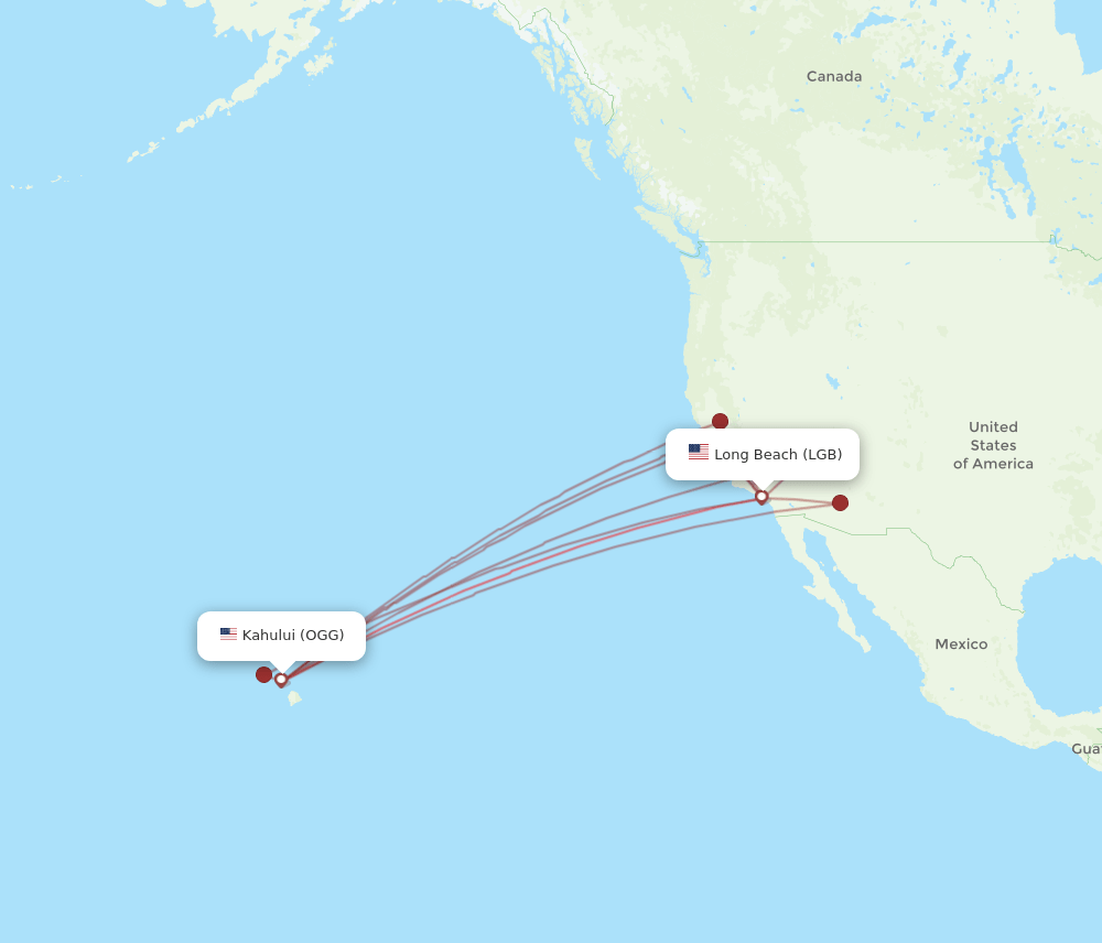 LGB-OGG flight routes