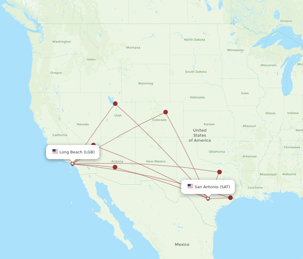 LGB-SAT flight routes