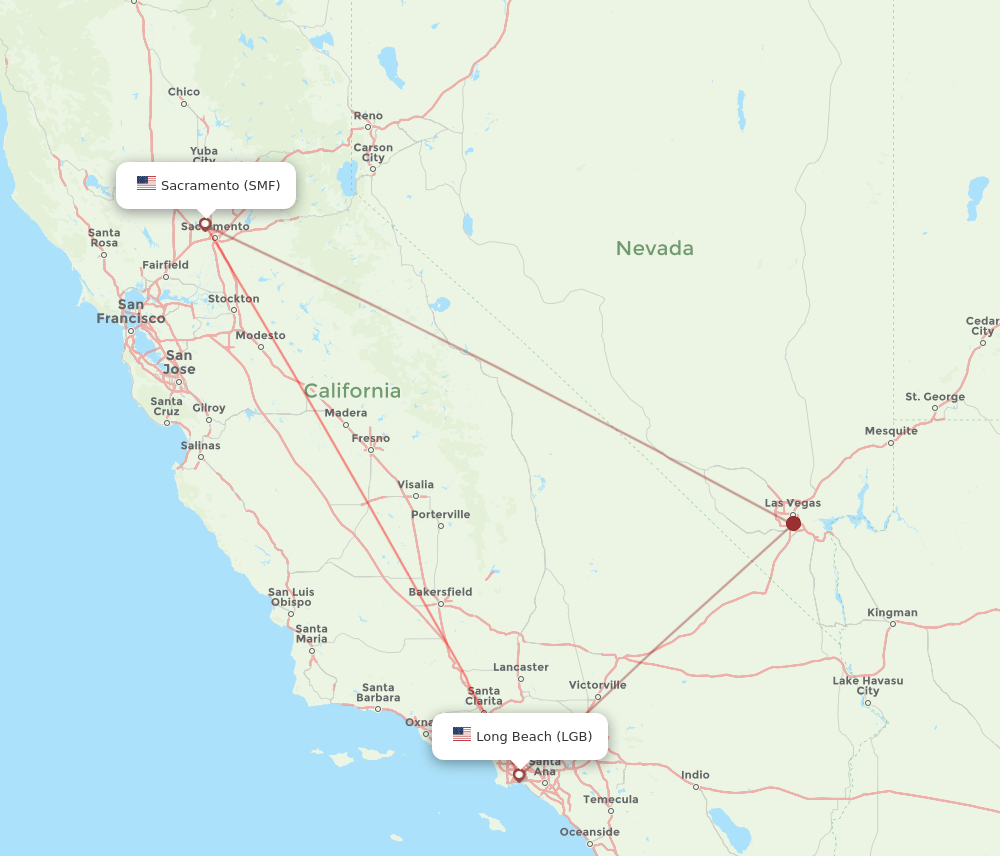LGB-SMF flight routes