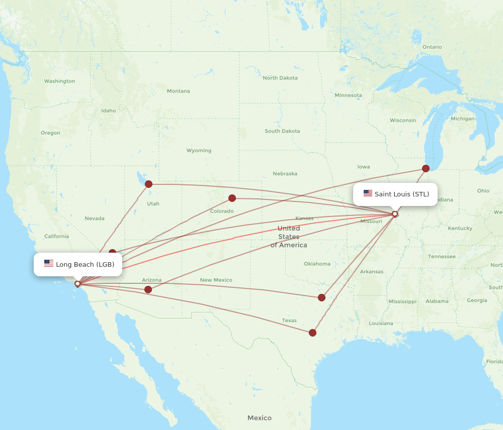LGB-STL flight routes
