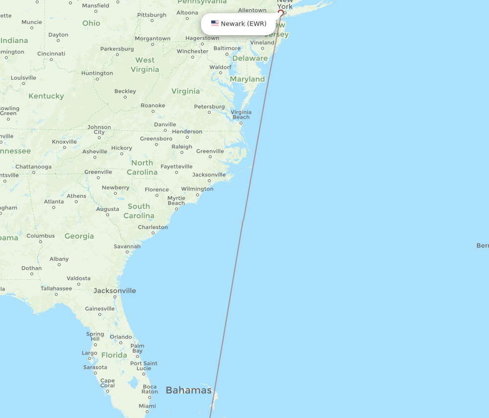 LGI-EWR flight routes