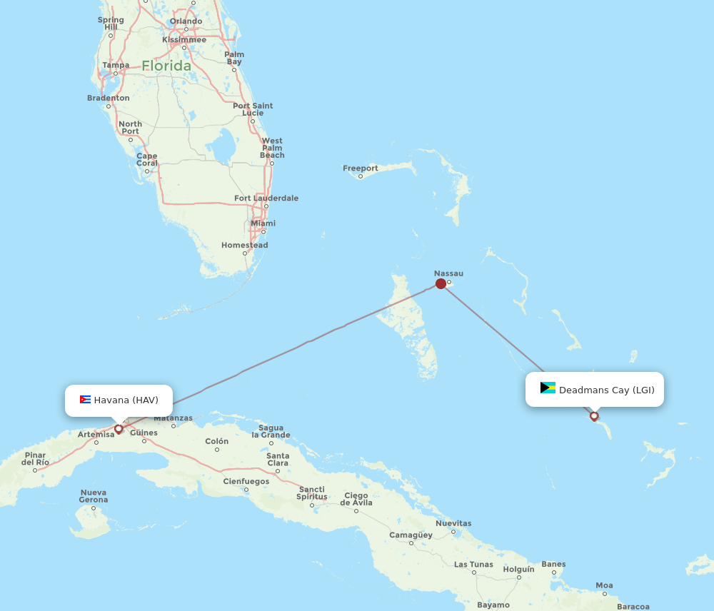 LGI-HAV flight routes