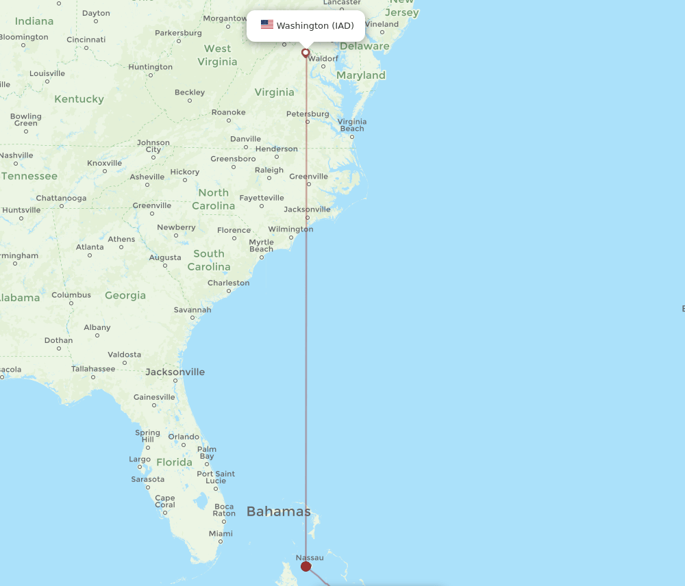LGI-IAD flight routes