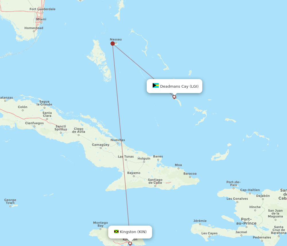 LGI-KIN flight routes