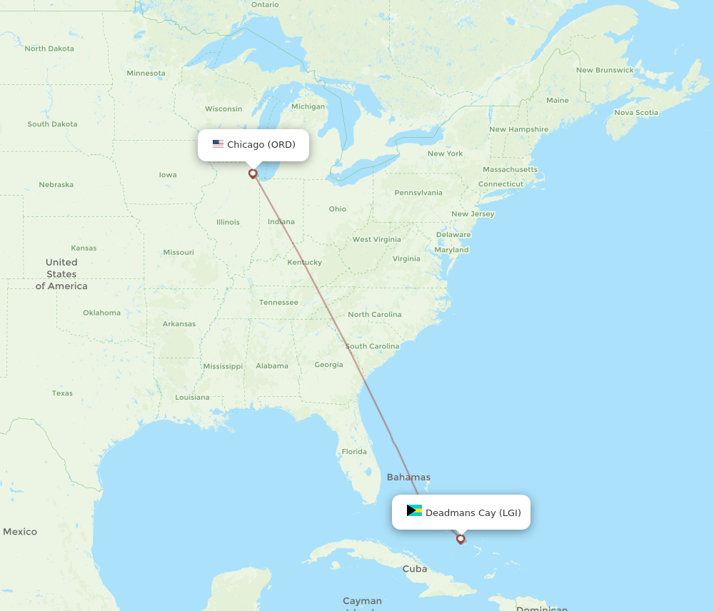LGI-ORD flight routes