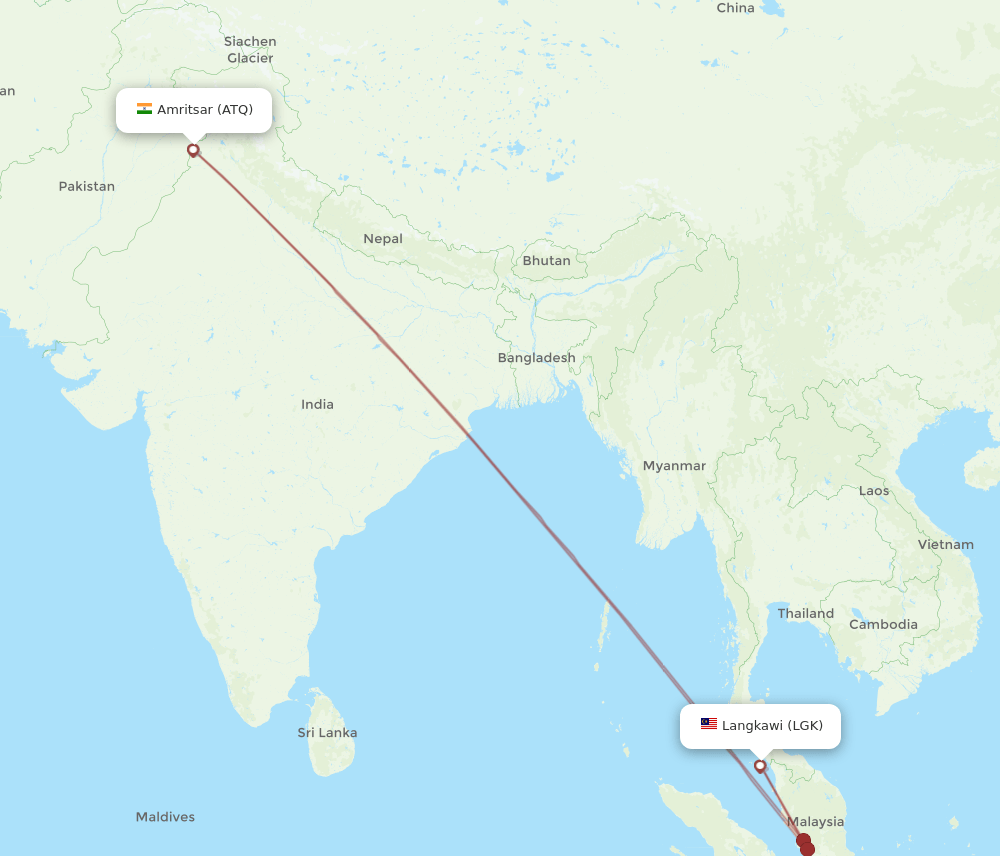 LGK to ATQ flights and routes map