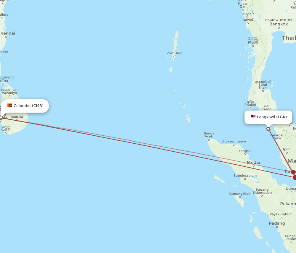 LGK-CMB flight routes