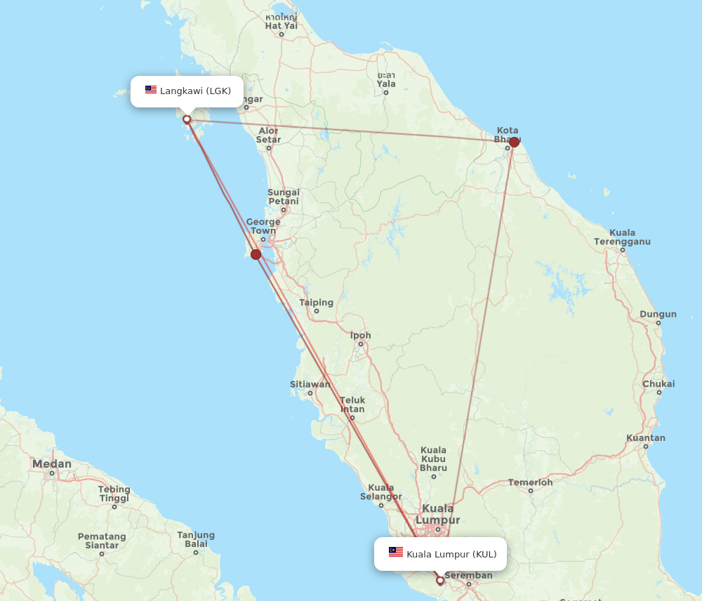 LGK-KUL flight routes