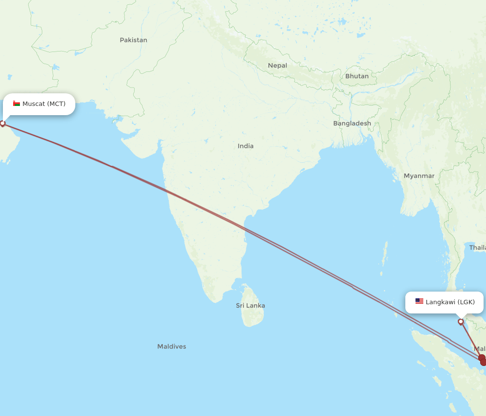 LGK-MCT flight routes