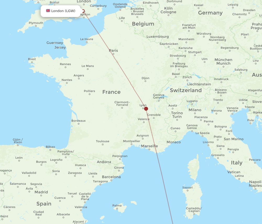LGW-AAE flight routes