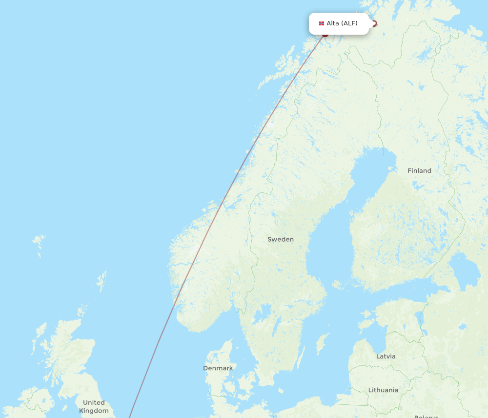 LGW-ALF flight routes