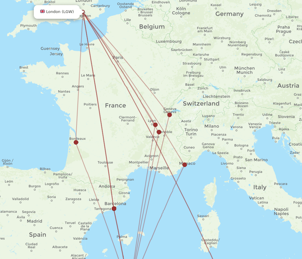 LGW-ALG flight routes