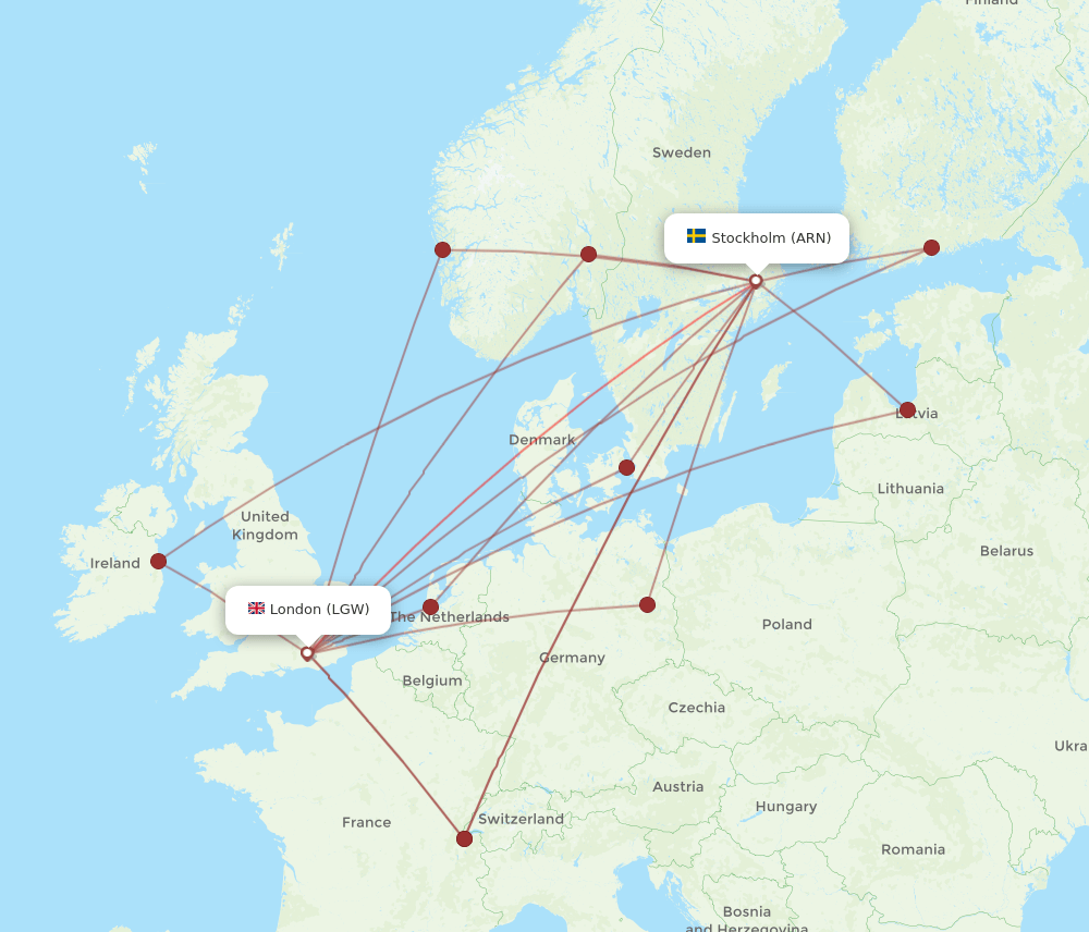 LGW-ARN flight routes
