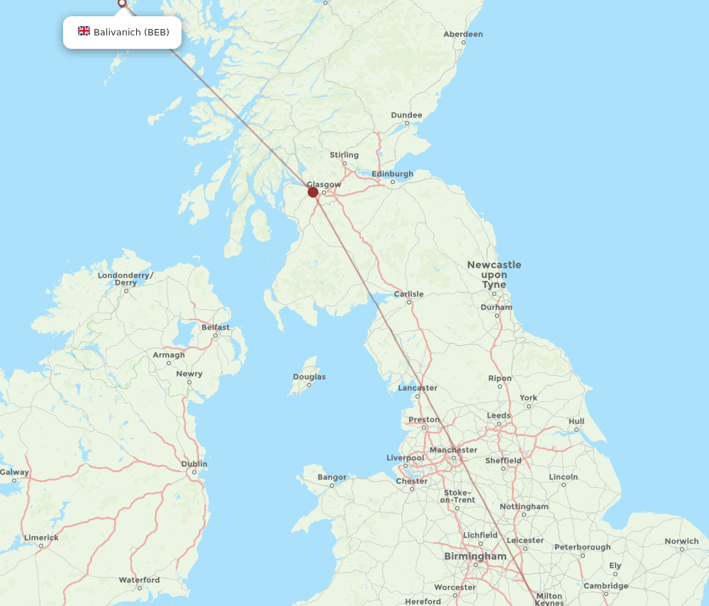 LGW-BEB flight routes
