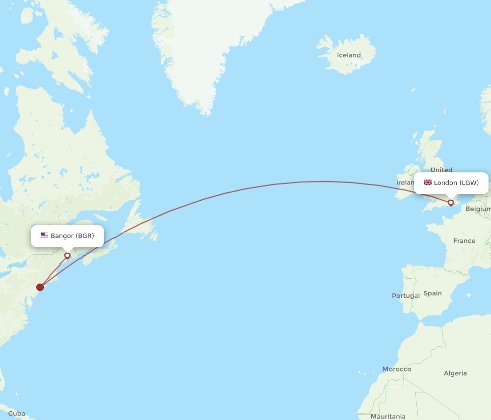 LGW-BGR flight routes