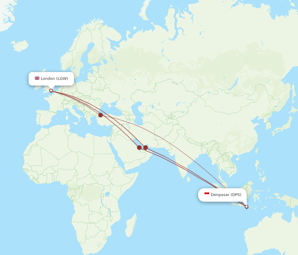 LGW-DPS flight routes