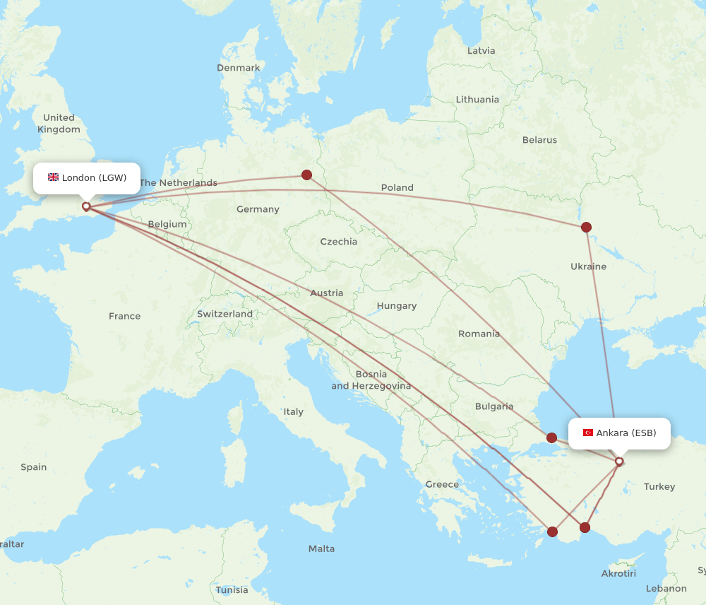 LGW-ESB flight routes