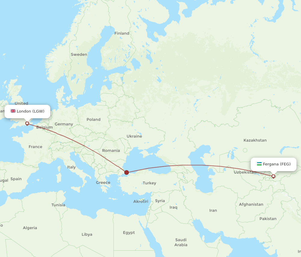 LGW-FEG flight routes