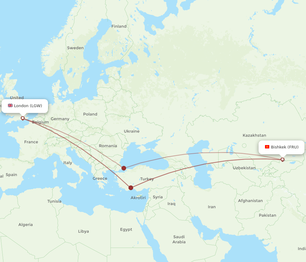 LGW-FRU flight routes