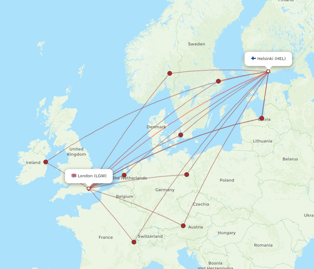 LGW-HEL flight routes