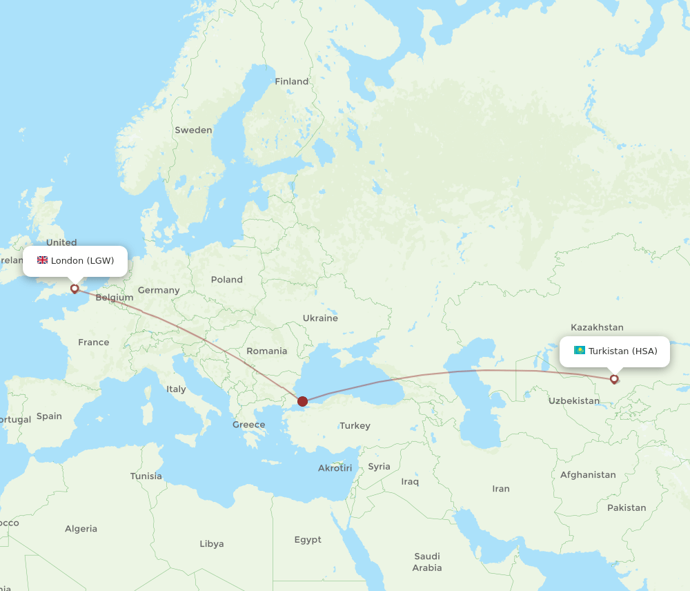 LGW-HSA flight routes