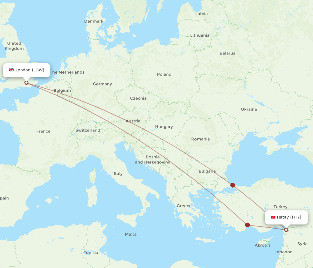 LGW-HTY flight routes