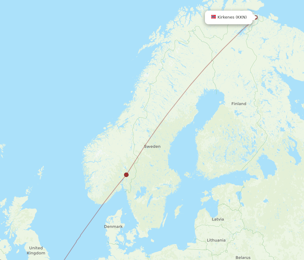 LGW-KKN flight routes