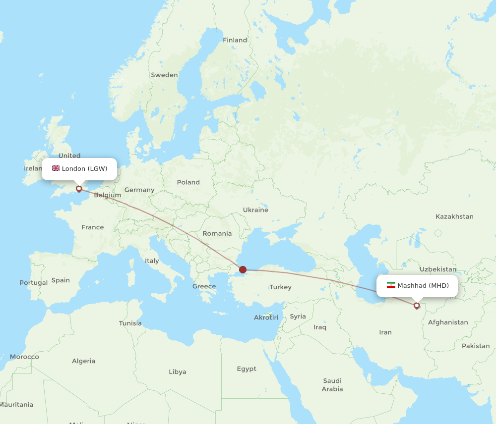 LGW-MHD flight routes