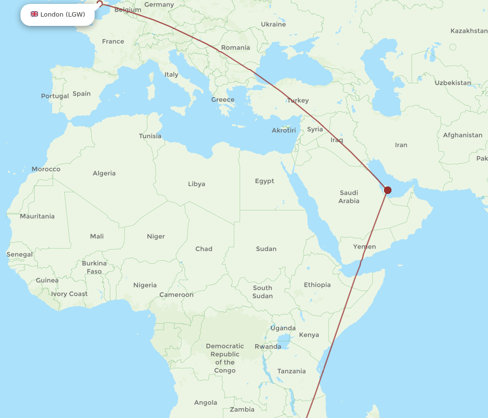 LGW-MPM flight routes