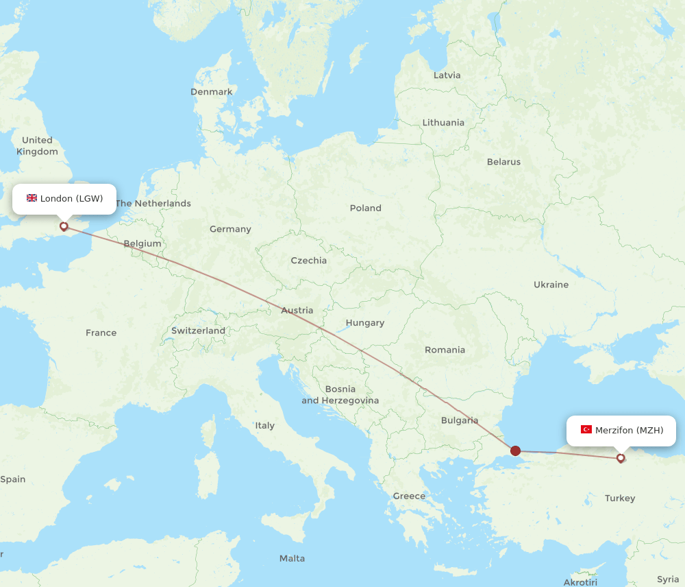 LGW-MZH flight routes