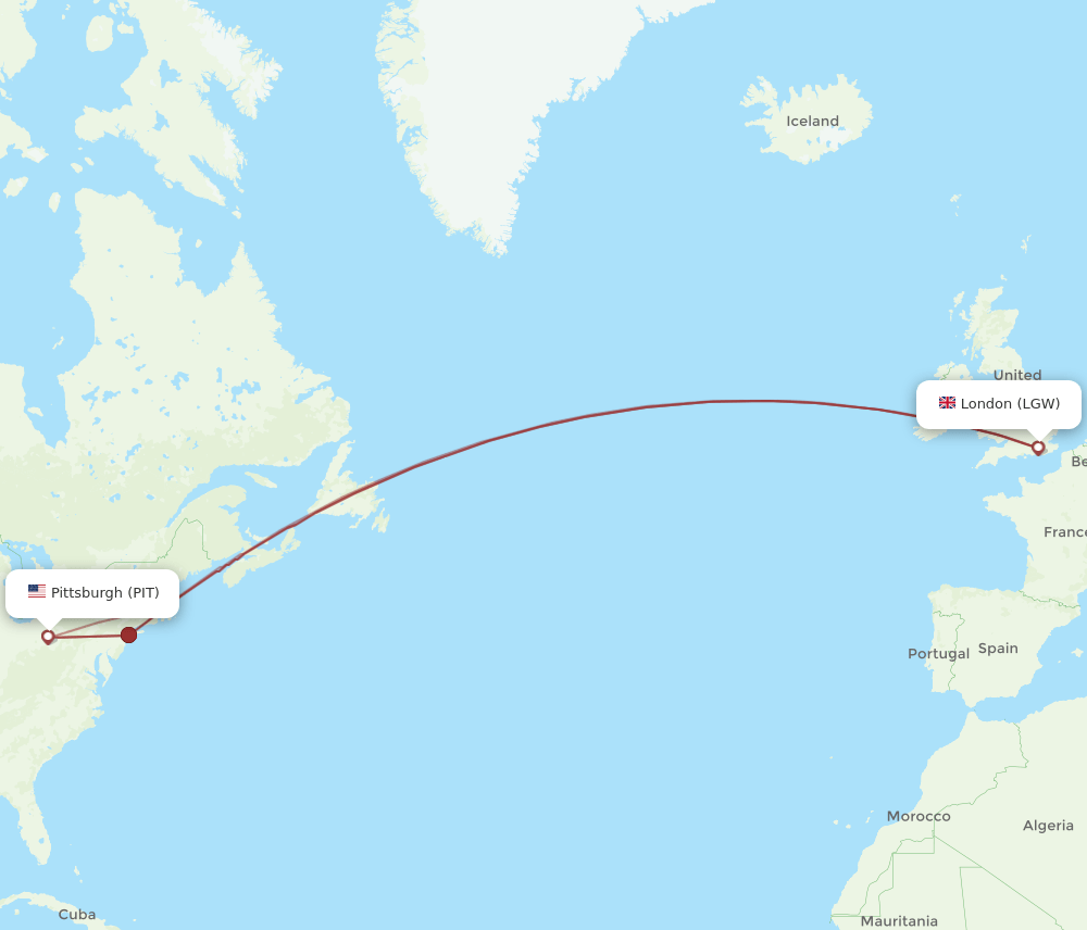 LGW-PIT flight routes