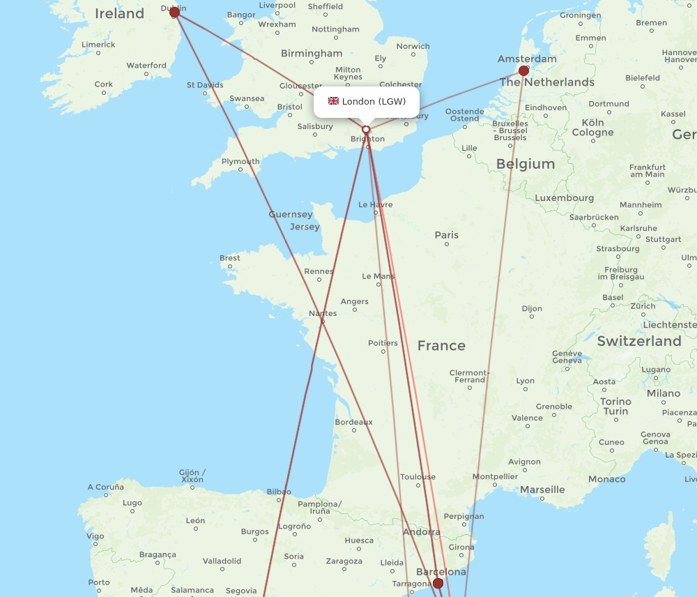 LGW-PMI flight routes