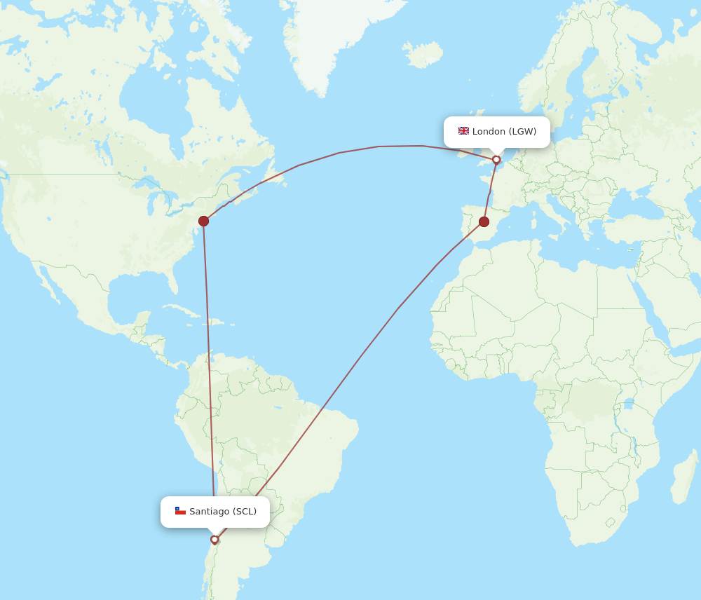 LGW-SCL flight routes