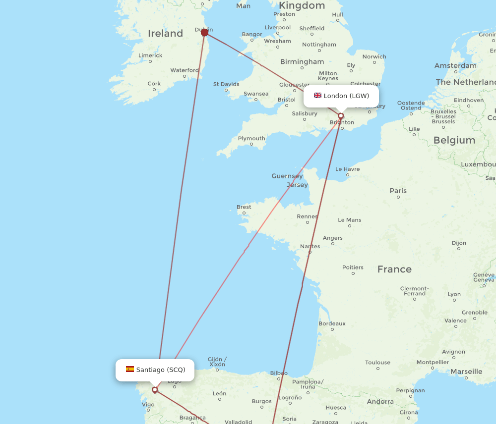 LGW-SCQ flight routes
