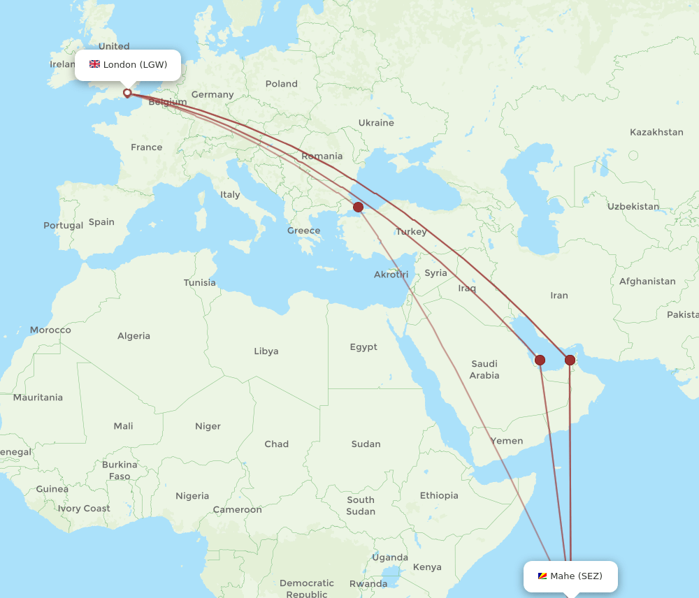 LGW-SEZ flight routes