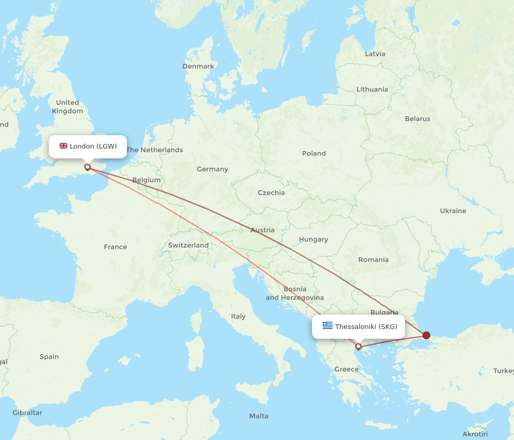 LGW-SKG flight routes