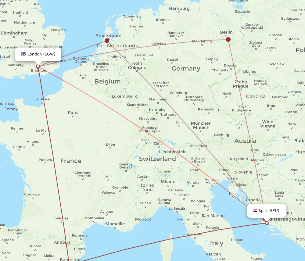 LGW-SPU flight routes