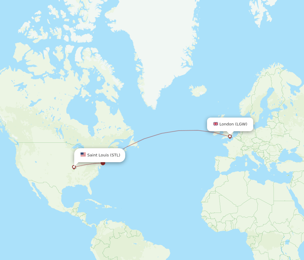 LGW-STL flight routes