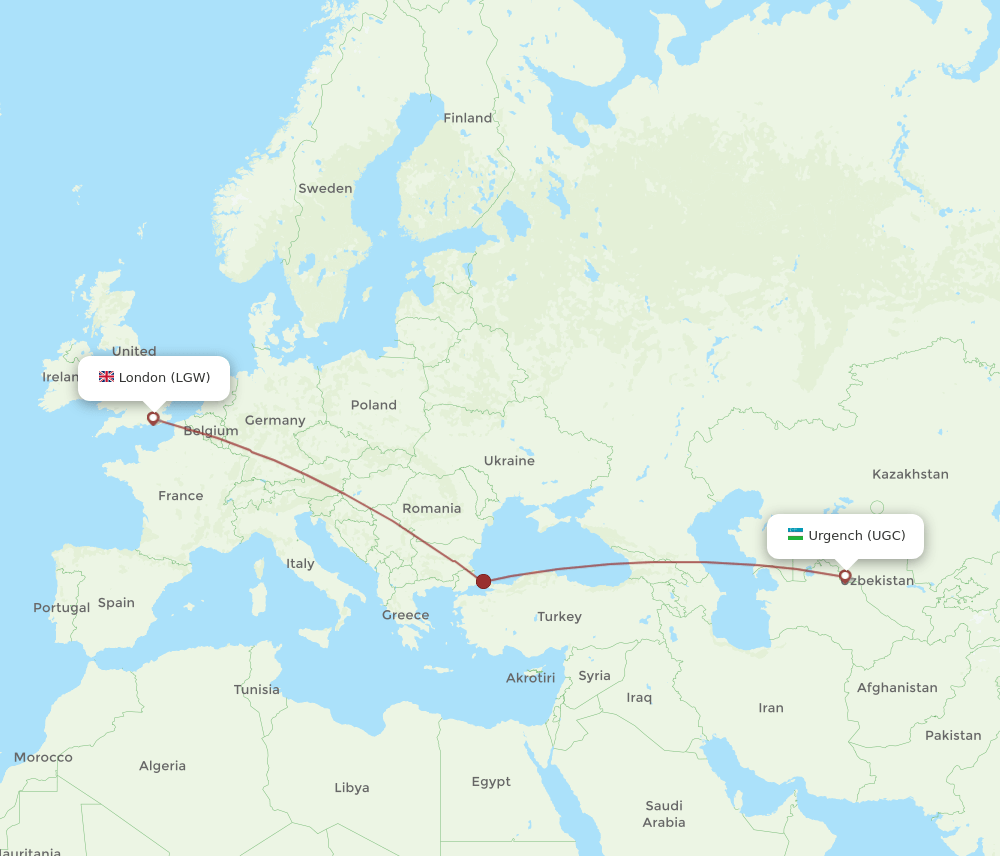 LGW-UGC flight routes