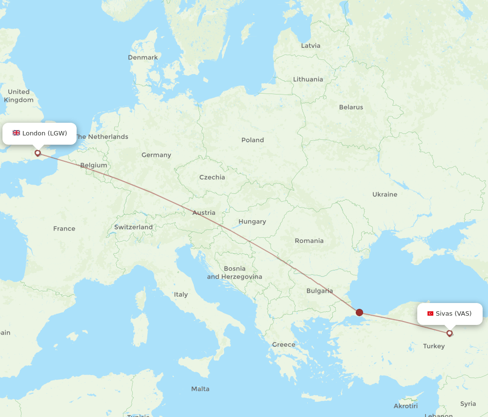 LGW-VAS flight routes