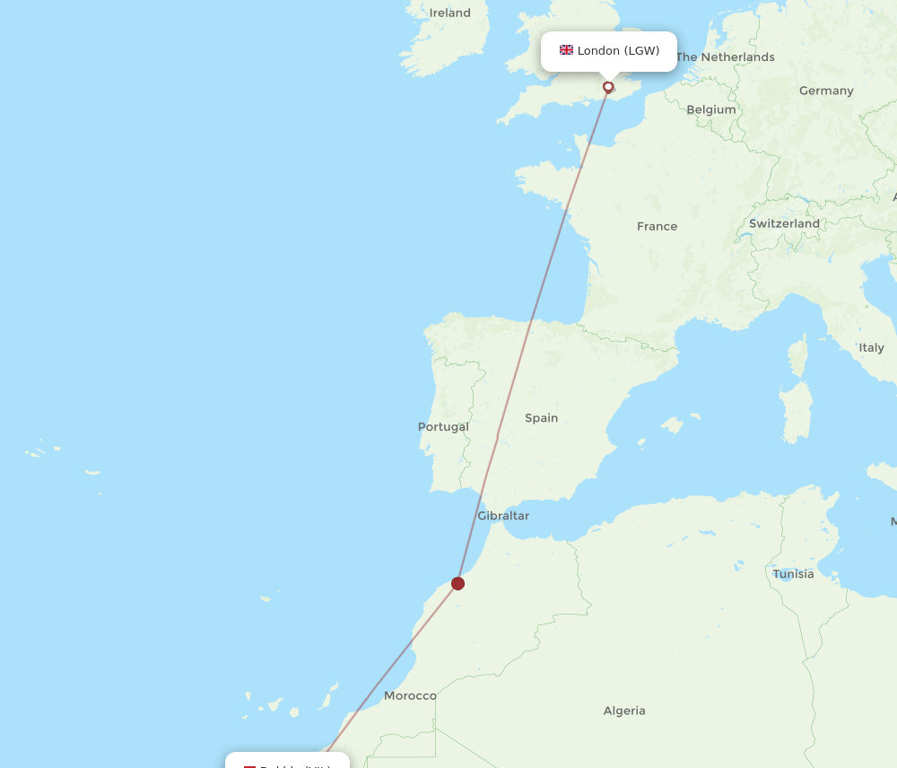 LGW-VIL flight routes