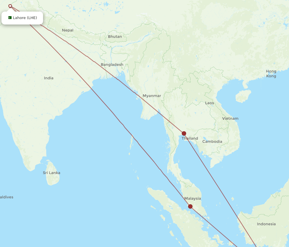 LHE-DPS flight routes