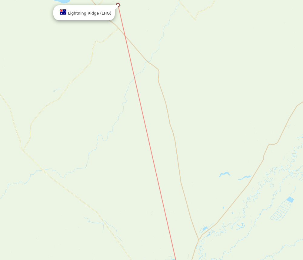 Lightning Ridge - Walgett route map and flight paths